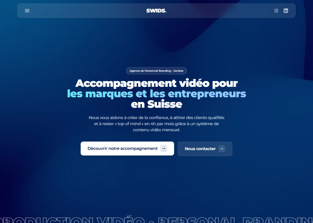 Swids - Agence vidéo verticale Genève — Next.js