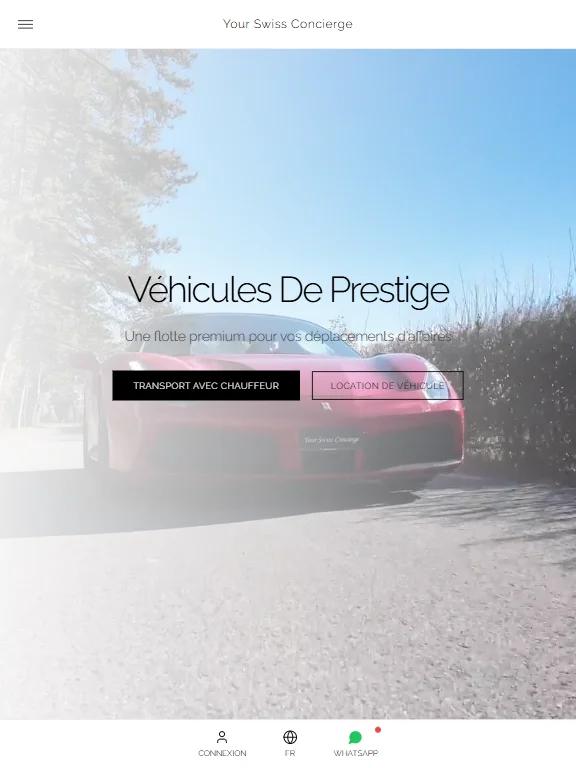 YourSwissConcierge — version tablette, design responsive Next.js